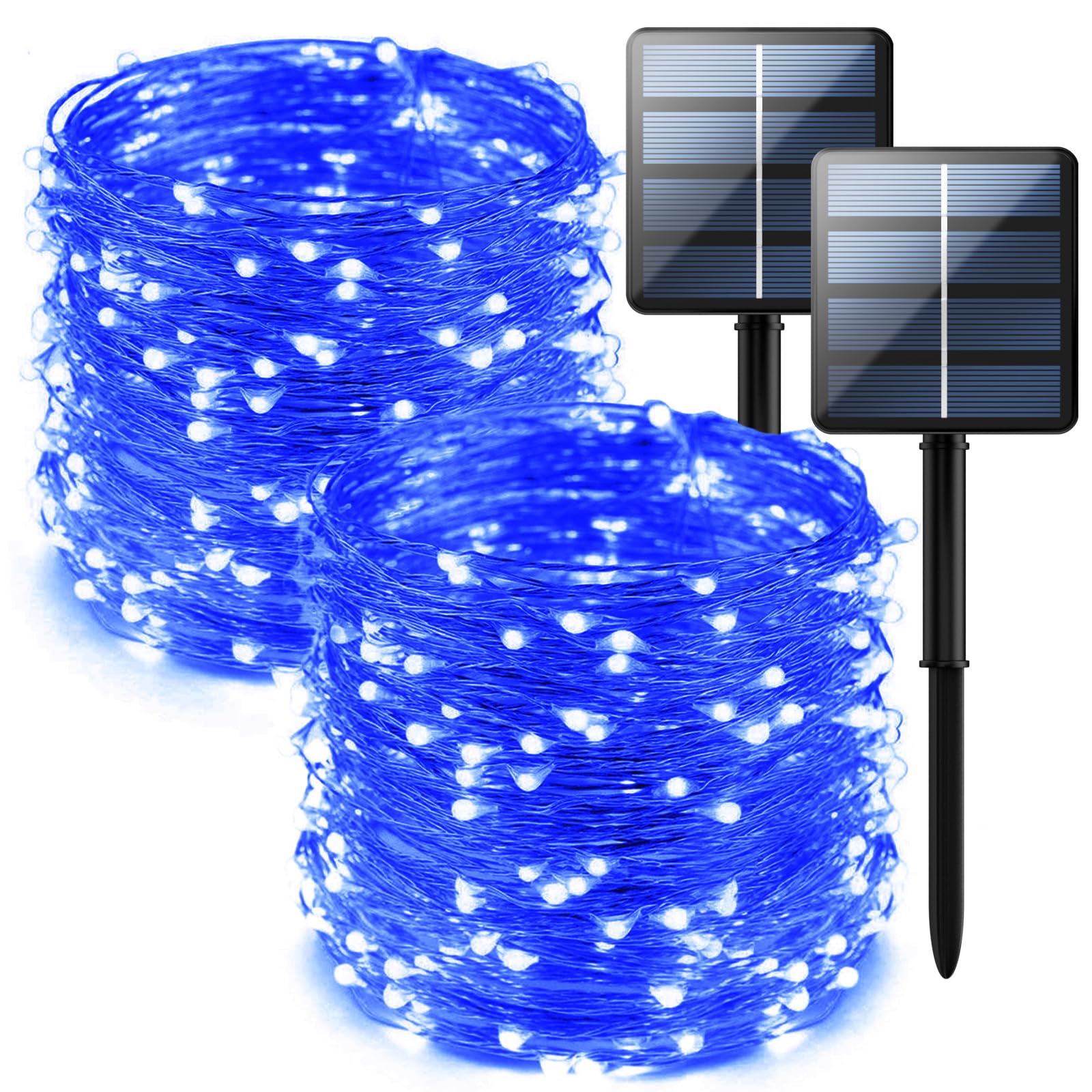 2-Pack 200 LED Solar Fairy Lights Outdoor, Upgraded Oversize